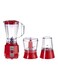 Geepas 3-In-1 Countertop Blender, 1.5L, 400W - Red/Clear (GSB9891)