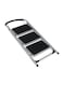 Generic Foldable Step Ladder With Rubber Handgrip White/Black 44Inch