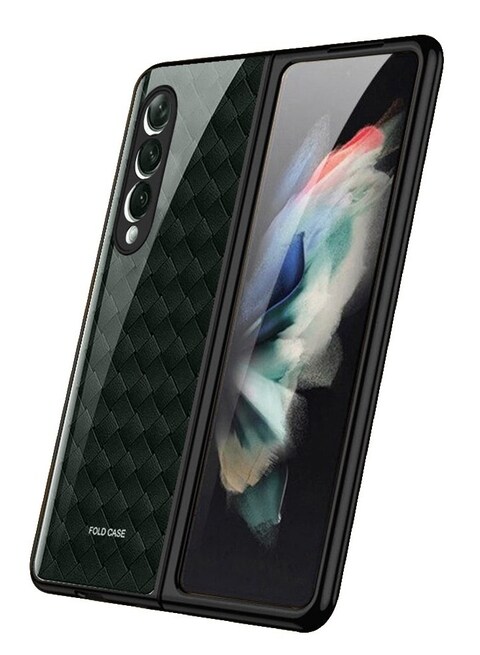 MARGOUN for Samsung Galaxy Z Fold 3 5G Case Luxury Plating Cover with Screen Protector Glass Hybrid Full Body Protection