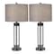 The Uttermost Co Glass and Steel Table Lamps, 2 Pack