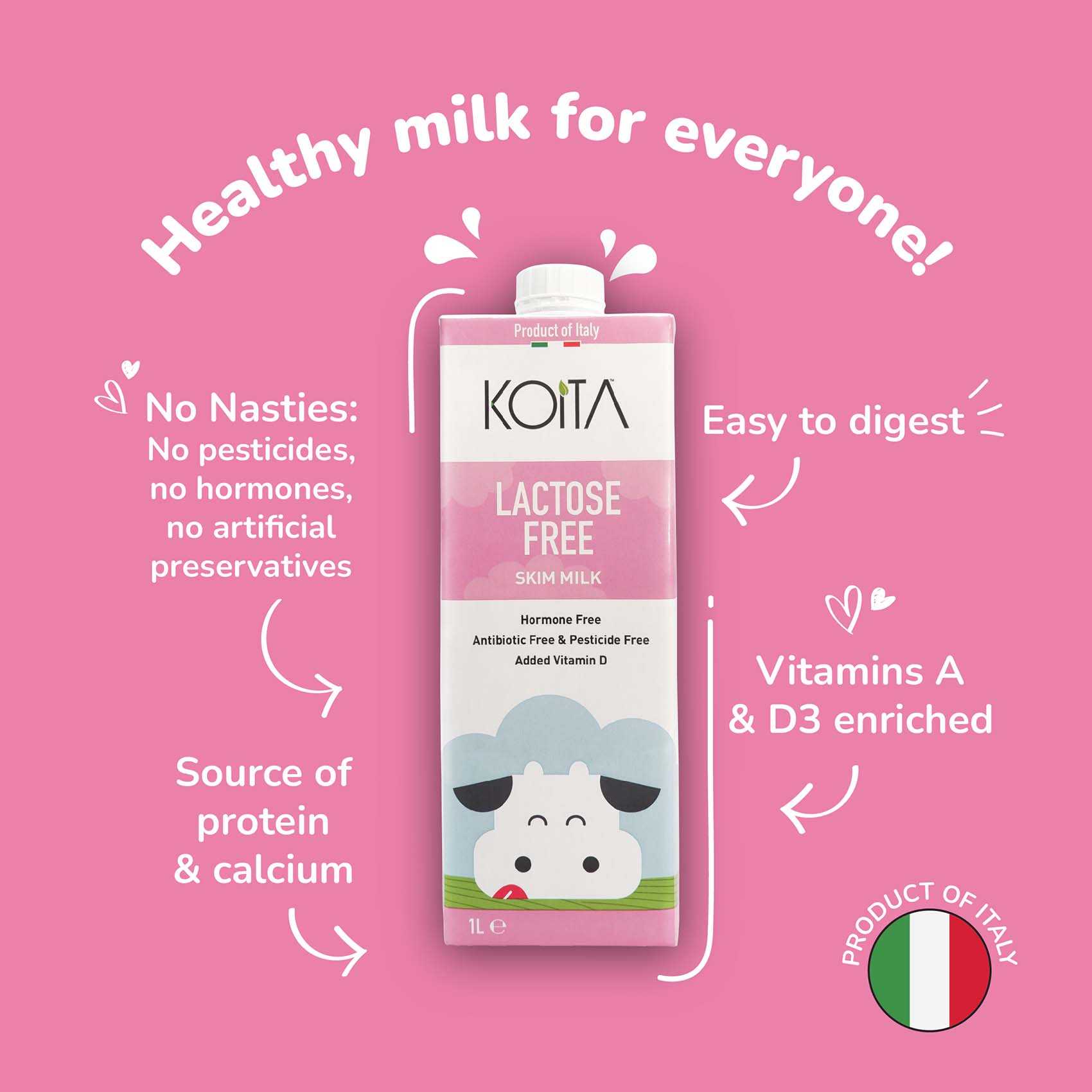 Koita Lactose Free Skim Milk 1L