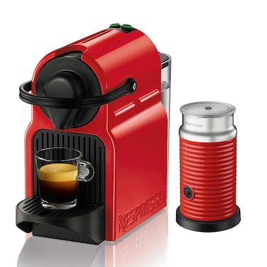 Nespresso Coffee Machine 1260 Watt - Red + Aeroccino 3 Milk Frother - Red - D40-RE