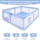 Lovely Baby Playpen For Toddler, Baby Playard, Playpen For Babies With Gate, Indoor Playard or Kids Activity Center, Sturdy Safety Play Yard With Soft Breathable Mesh And Anti-Slip Base (Blue)