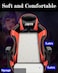 Sky-Touch Gaming Chair Adjustable Computer Chair, Office, PU Leather High Back With Footrest, Lumbar Support, Headrest (Red And Black)