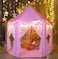 Generic Kids Pink Hexagon Stable Play Tent Princess Fairy Tale Tent Playground Children Girls Castle Little Playhouse