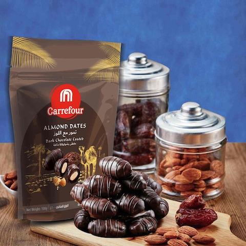 Carrefour Almond Dates With Dark Chocolate Coated 100g Pack of 4