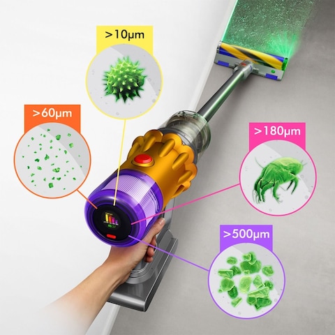 Dyson V12 Detect Slim Absolute With Laser Head, Yellow/Nickel