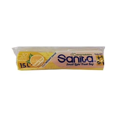 Sanita Small Light Biodegradable Trash Bag 15L x Pack of 30