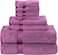 Comfy 8 Piece 100% Combed Cotton 550 GSM Highly Absorbent Towel Set - Purple