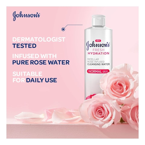 Johnson&#39;s Fresh Hydration Micellar Rose Infused Cleansing Water 400ml