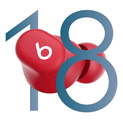 Beats Solo Buds Truly Wireless Bluetooth In-Ear Earbuds with Charging Case Transparent Red