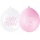 10 Pack 9" Baby Shower Pink &amp; White Balloons