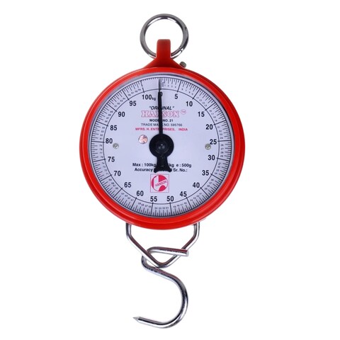 Hanson Hanging Spring Scale White/Red 100Kg