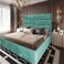 In House Alex Velvet Bed Frame - Single - 200x120 cm - Turquoise