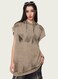 Mei Stylish Unisex Summer Casual Sleeveless Relaxed Fit Crew Neck T-shirt, S Size, Light Brown