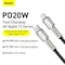 Baseus USB-C to Lightning Fast Charging Data Transfer Cable Type-C PD 20W Cafule Series Fast Power Delivery 25cm Black