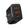 Baseus 30W USB C PD Fast Charger 1 Port Type-C and Dual Port QC3.0 Quick Wall Adapter EU Plug Black