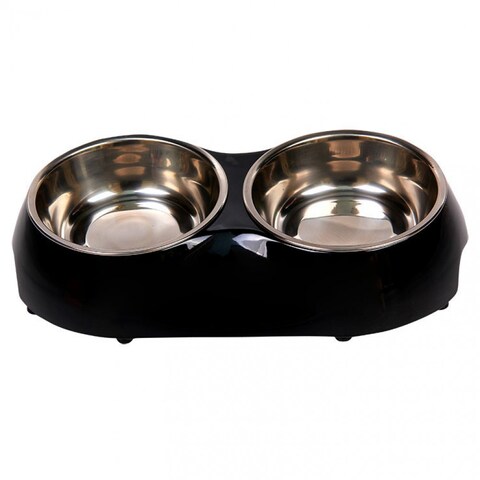 Nutrapet Melamine Double Diner Red S 26.5 X 15 X 5.5 cms 320 Ml