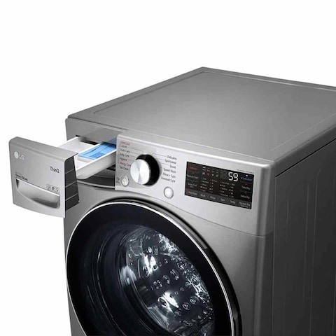 LG Front Loading TurboWash Steam ThinQ Dryer And Washer 13/8kg F15L9DGD Silver