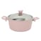 In House 13 Pieces Turkish Granite Cookware Set With Steel Lid - Pink