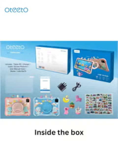 Oteeto TAB 10 Kids Tablet/10.1 Inch IPS/6GB RAM + 128GB ROM/5MP Front + 8 MP Rear Camera/Includes Sticker, Little Doll 5 pcs