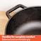 Meyer Pre-Seasoned Cast Iron Dutch Oven, Biryani Pot, Cast Iron Casserole With Heavy Bottom, Cooking Pot With Lid, Biryani Pot Induction Bottom, Stew Pot, Cast Iron Cookware, 20cm/ 2.8 Litre, Black