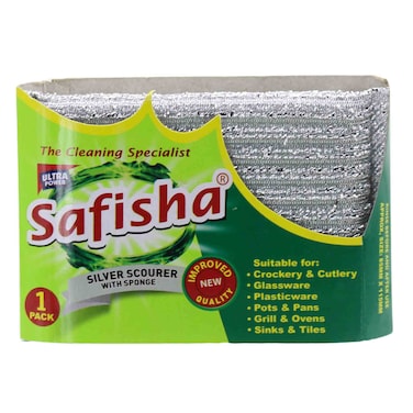 SAFISHA SCOURER SPONGE SILVERX1