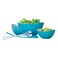 Cosmoplast Lock2Go Salad Bowl Set Blue 7 PCS