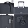 Eminent Expandable Luggage Trolley Bag Soft Suitcase for Unisex Travel Polyester Shell Lightweight with TSA lock Double Spinner Wheels E765SZ Medium Checked 24 Inch Black