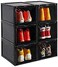 Generic Shoe Storage Box, stackable High Quality storage Organizer Boxes - Black 6Box Set , Stores Shoes Size up to UK 45