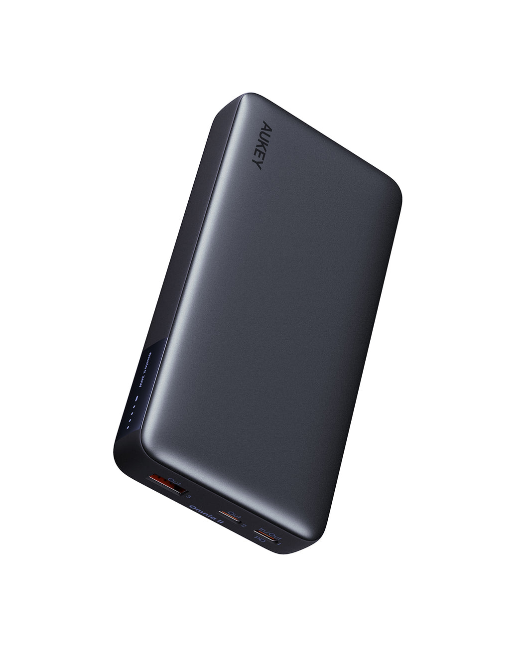 Aukey PB-Y42 20000mAh 30W PD Power bank with 2xUSB C and 1xUSB A Ports - Gray