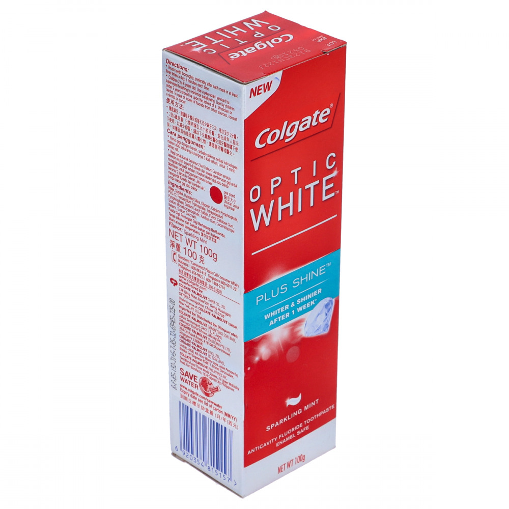 Colgate Optic White Plus Shine Sparkling Mint Toothpaste 100 gr