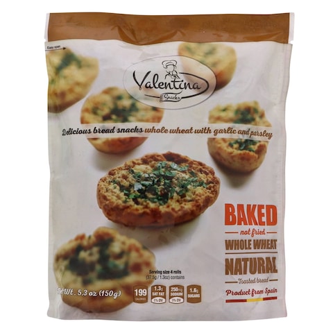 Valentina Whole Wheat With Garlic And Parsley Toasted Bruschetta Baked Bread 150g
