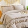 Luna Home-Premium King size 6 pieces Without filler, Plain beige color ruffles design, Bedding Set