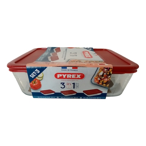 Pyrex Cook &amp; Freeze 3-in-1 Food Container Set Assorted