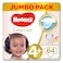 Huggies Extra Care, Size 4+, 10 -16 kg, Jumbo Pack, 64 Diapers