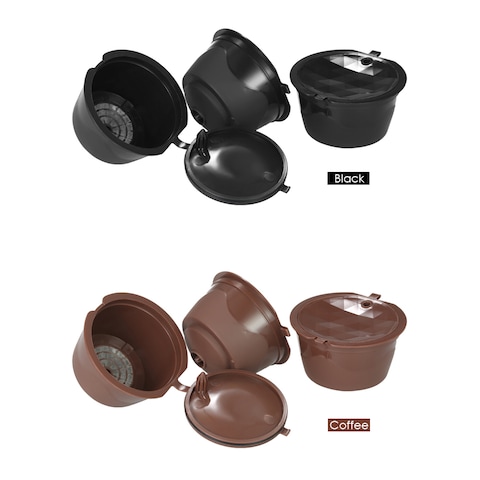 Decdeal - 3pcs/set Coffee Capsule Dolce Gusto Coffee Filtering Reusable Dolce Gusto Coffee Capsule with Spoon and Brush