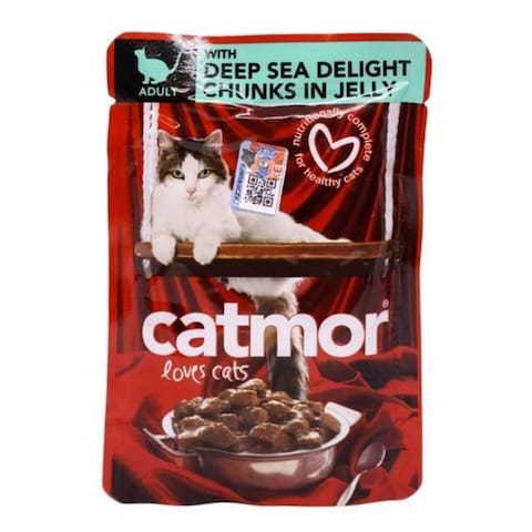 Catmor Deep Sea Delight Chunks In Jelly Adult Wet Cat Food 85g