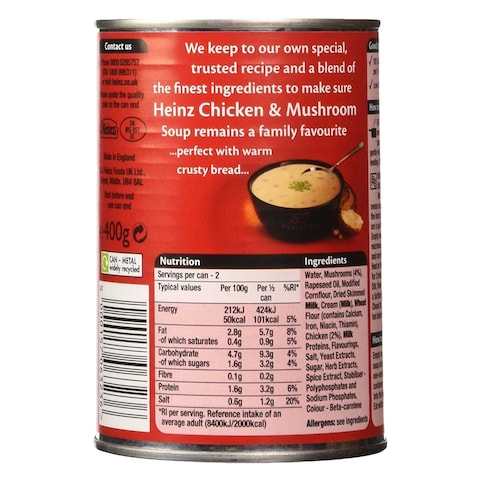 Heinz Cream Of Chicken And Mushroom Soup 400g