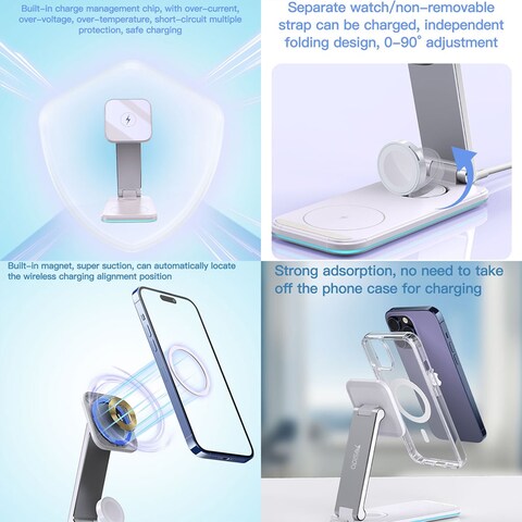 Yesido DS17 3in1 Foldable Desktop Wireless Charger