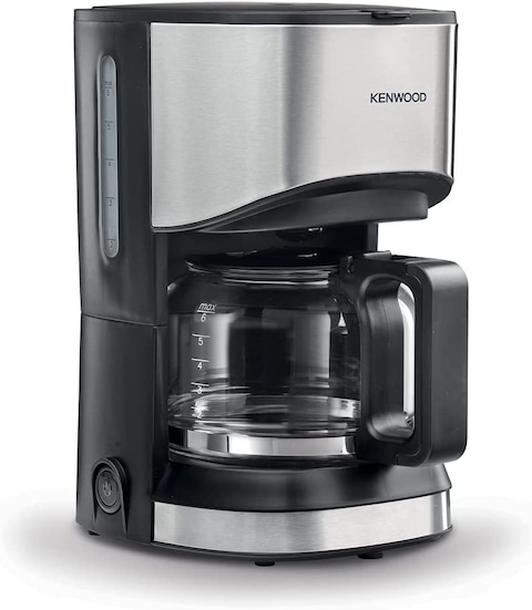 Kenwood Coffee Machine Up To 6 Cup Coffee Maker For Drip Coffee And Americano 550W 40 Min Auto Shut Off, Reusable Filter, Anti Drip Feature, Warming Plate And Easy To Clean CMM05.000BM, Black/Silver