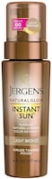 Jergens Natural Glow Instant Sun Body Mousse, Self Tanner For Light Bronze Tan, 6 Ounce, Sunless Tanning Body Bronzer, Fake Tan For Fair To Medium Skin