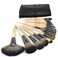 Generic - 24 pcs Professional Makeup Brush Cosmetic Brushes Kit Set with Folding PU Leather Bag - Wooden Brush Handle