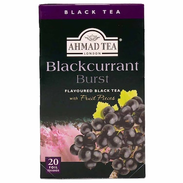 Ahmad Tea Blackcurrant Burst Flavoured Black Tea Bags - 20 Count
