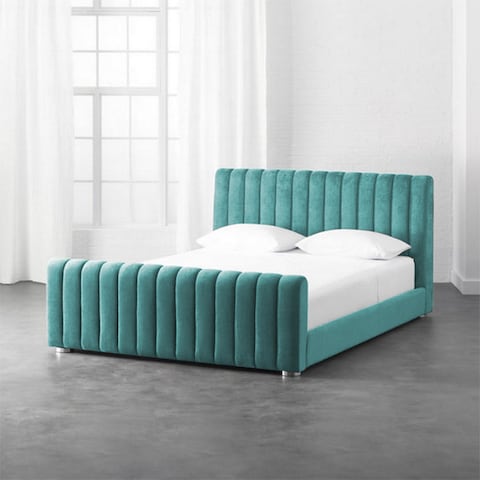 إن هاوس مارتوس هيكل سرير منجد بالمخمل - نفر - 200×90 سم - تركواز