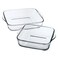 Borcam Glass Square Tray 2 Pieces