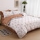 Luna Home-Queen size 6 piece duvet cover set modern tile print bedding set white.