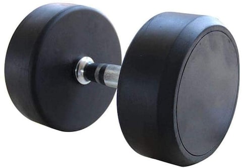 ULTIMAX Round Rubber Dumbbell Fitness Dumbbell Hand Weights Dumbbells Chrome Handle Dumbbell Professional Arm Muscle Exercise Equipment Gym and Home Fitness Equipment-1 Pcs (25Kg)