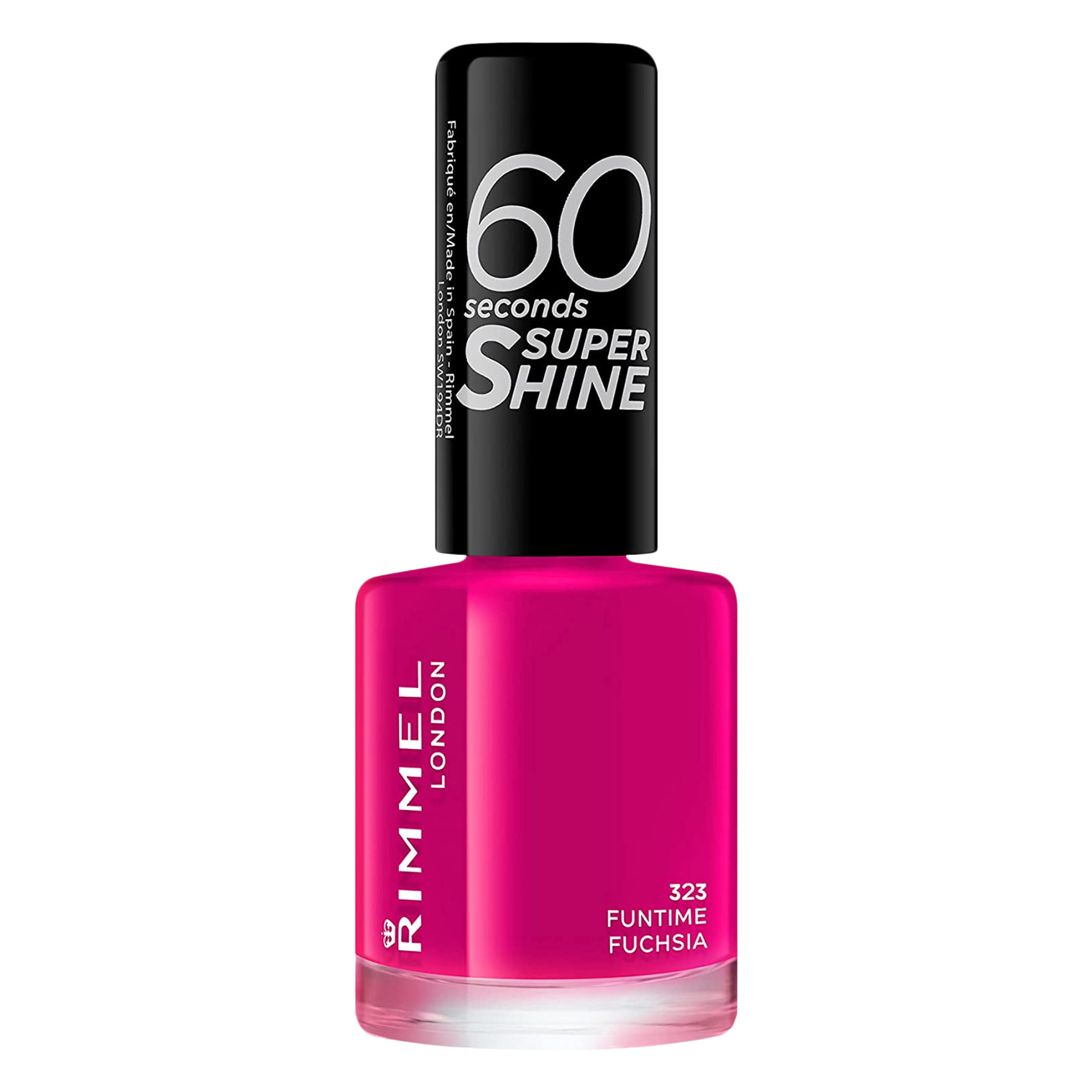 Rimmel London Nail Polish 60 Seconds Super Shine 8ml  323 Funtime Fushia