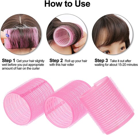 10pcs Self Grip Hair Rollers Pro Salon Hairdressing CurlersProfessional Hair Salon tool(Blue)